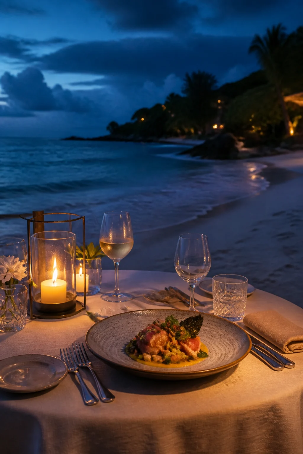 Beachfront dining experience at Passions on the Beach